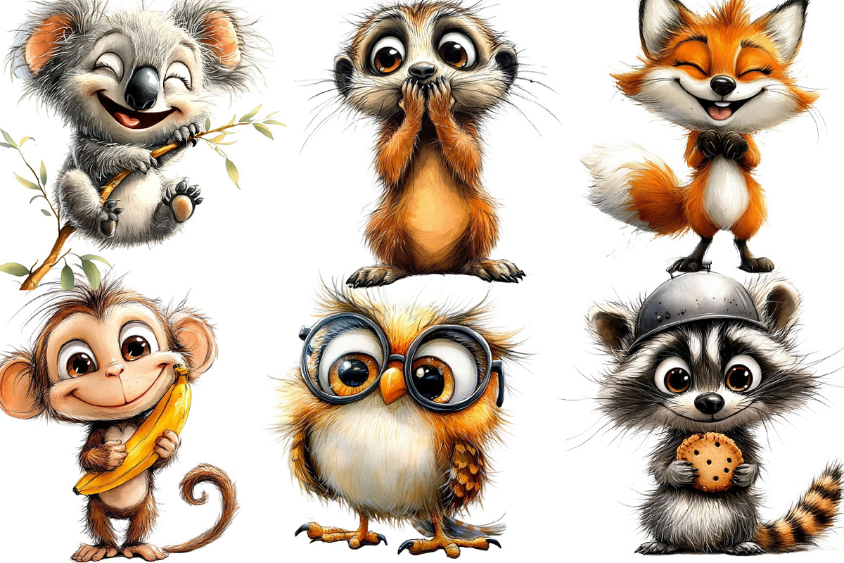 Funny Animal Clipart Bundle, a Seasonal Illustration by SVGArt (Photo 4 of 5)