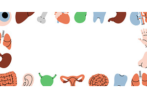 Human organs horizontal outline, an Object Illustration by GraphiShop