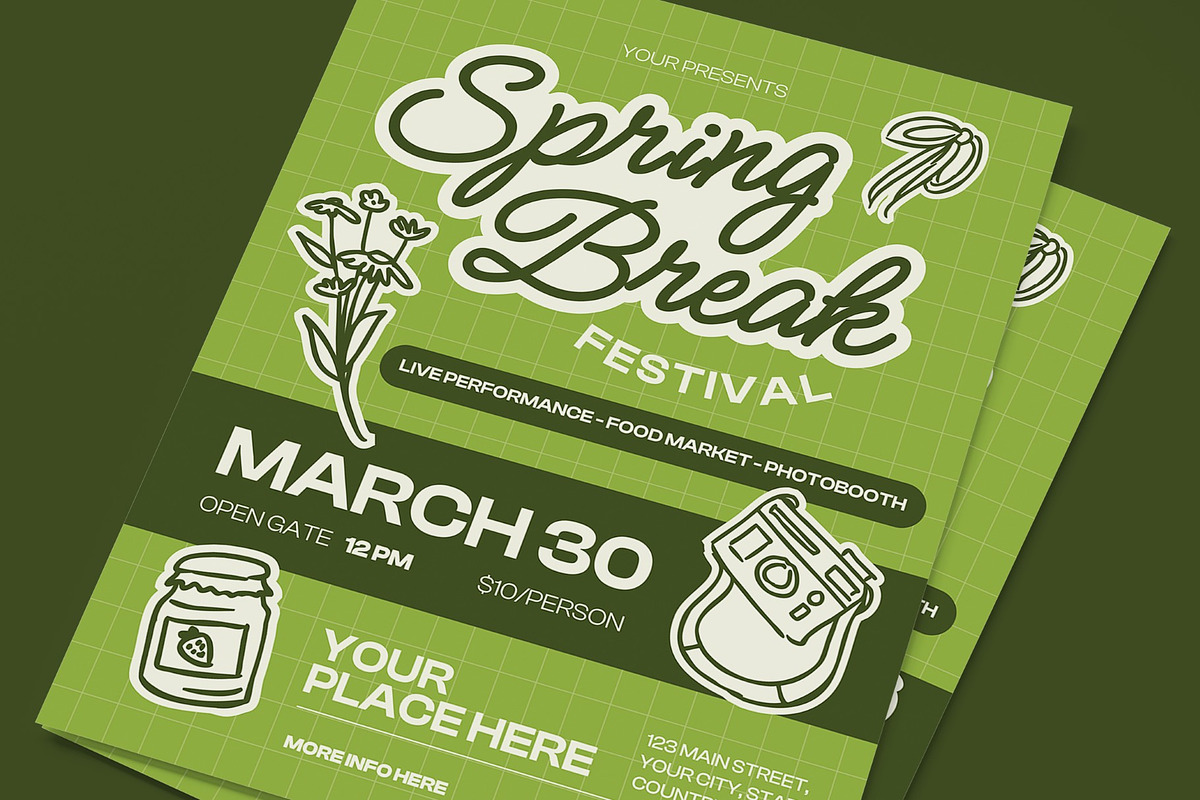 Spring Break Festival Flyer, a Flyer Template by graphicook (Photo 2 of 3)