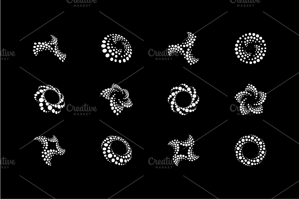 Halftone Swirl Logo Set, a Branding & Logo Template by kloroform (Photo 2 of 5)