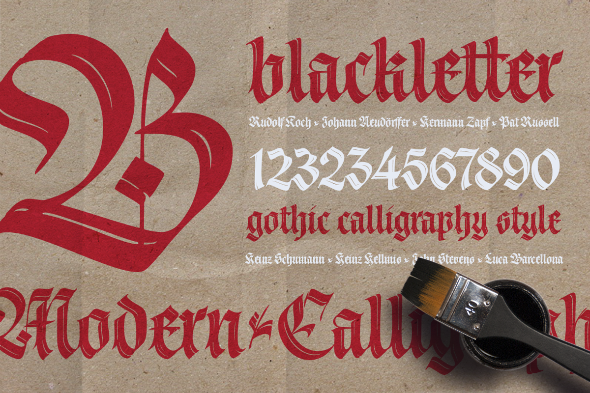 Cal Fraktur Brush, a Blackletter Font by Posterizer KG (Photo 2 of 9)