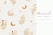 Moon Goddess Seamless Pattern, a Decorative Illustration by Pati Charm Studio (Thumbnail 3 of 7)
