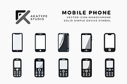 Mobile Phone Icon Vector, an Icon by Akatype Studio (Thumbnail 1 of 3)