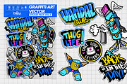 Bundle Graffiti Sticker Pack Vector, a Decorative Illustration by MEAS7 Artwork (Thumbnail 4 of 7)