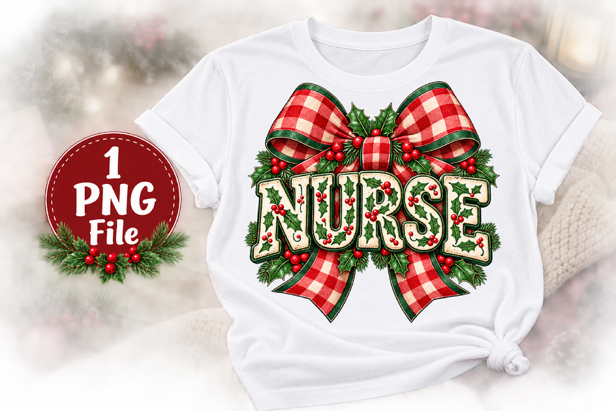 Christmas Nurse PNG, a Seasonal Illustration by Watercolor design (Photo 2 of 3)