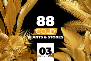 GOLD Plants & Stones Collection 03