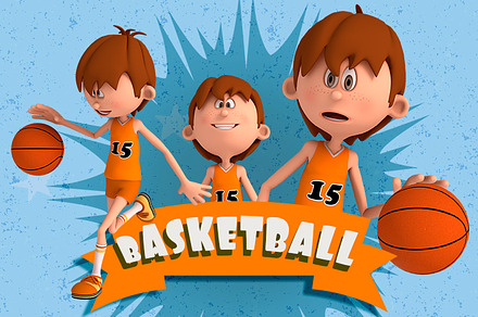 3D Basketball Cartoon Character