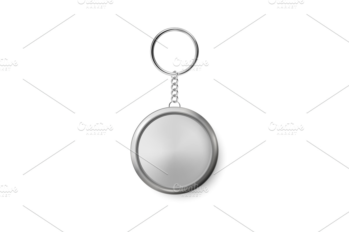 Vector Keychain with Ring and Chain., an Object Graphic by Gomolach (Photo 2 of 3)