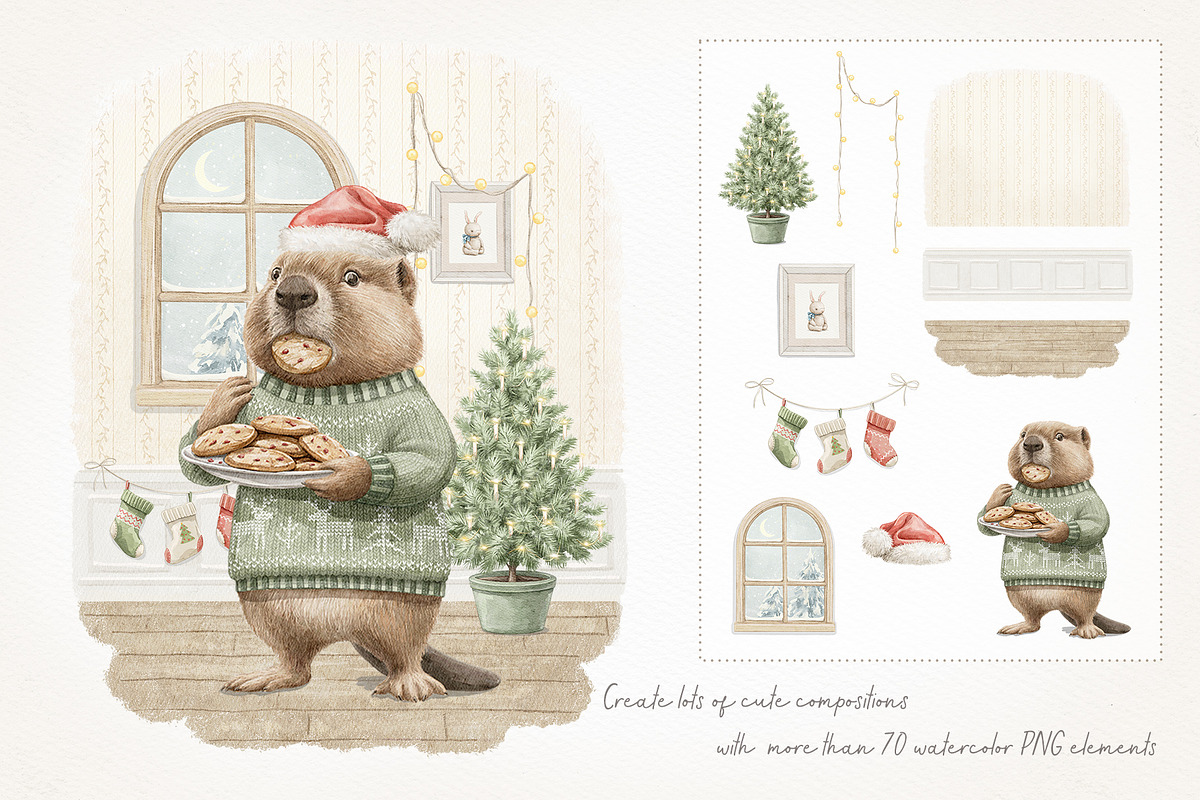 Christmas cozy party, an Animal Illustration by Mimomy (Photo 7 of 14)