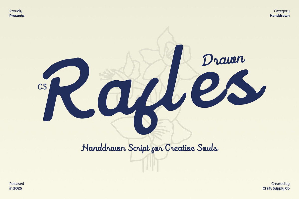 CS Rafles Drawn, a Script Font by Craft Supply Co. (Photo 1 of 8)