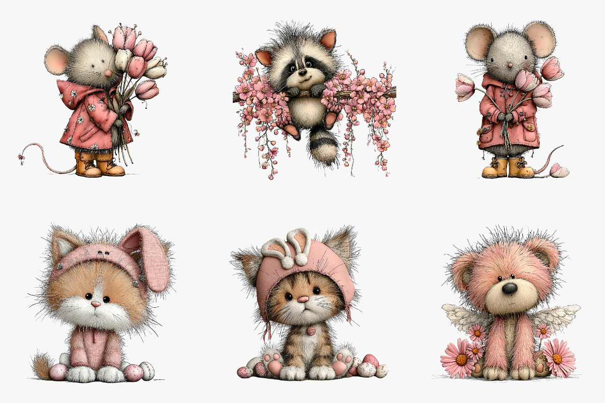 Whimsical Spring Animals Clipart, an Illustration by CreationArt (Photo 4 of 6)