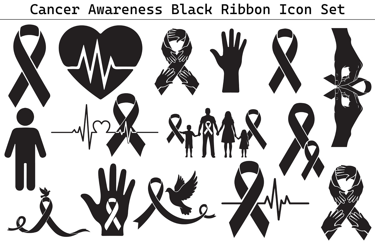 Cancer Awareness Ribbon Silhouette, a Healthcare Illustration by Designer_Momina (Photo 1 of 16)