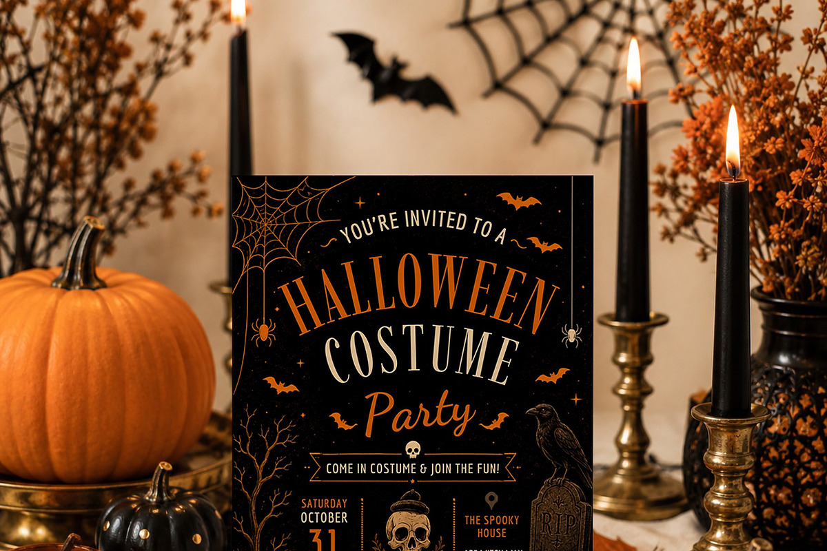 Gothic Halloween Costume Invite, an Invitation Template by Arslan (Photo 3 of 5)