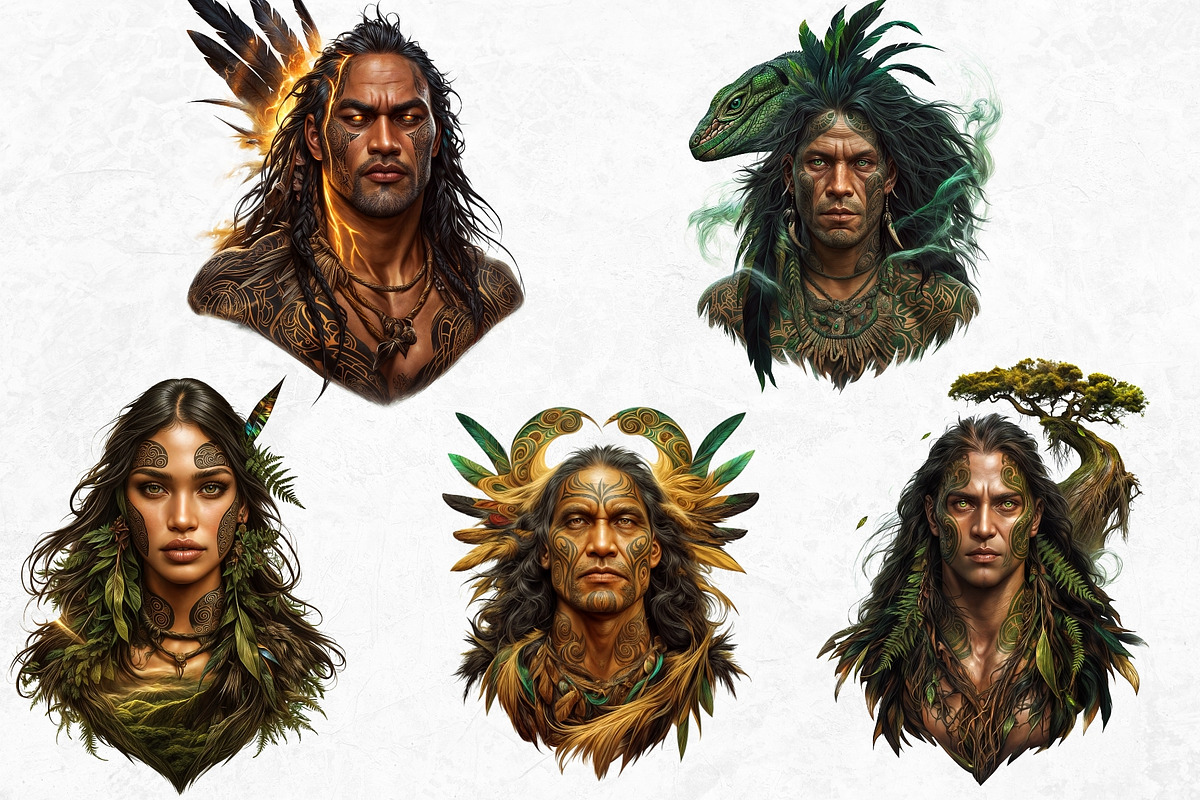 Maori Atua gods Clipart, Polynesian, a Person Illustration by ThatsDesignArt (Photo 5 of 10)