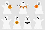 Halloween Ghost with pumpkin clipart, an Illustration by IrinaShishkova (Thumbnail 2 of 5)