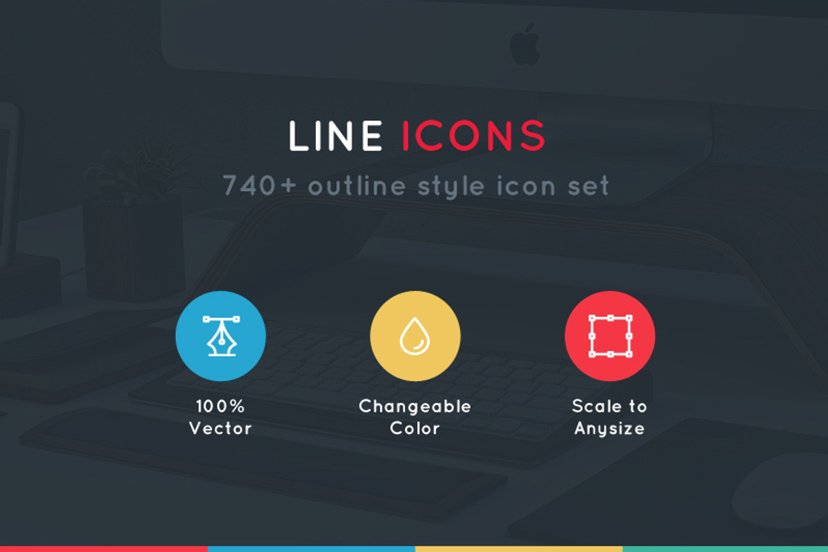 740+ Line Icons, an Outline Icon by vuuuds (Photo 1 of 5)