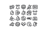 Notification bell icons set for, an Object Graphic by pikepicture (Thumbnail 1 of 3)
