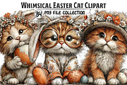 Whimsical Easter Cats Clipart Bundle, an Illustration by Dream Creation (Thumbnail 1 of 6)