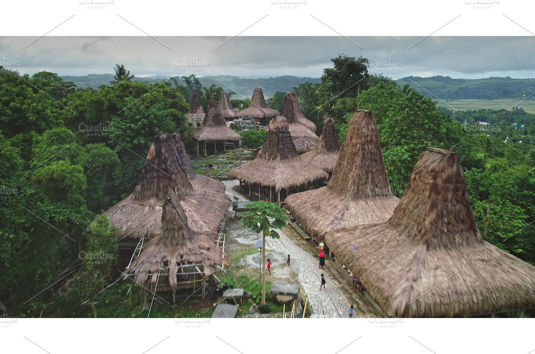 Traditional conical roof houses in, an Architecture Photo by Goinyk