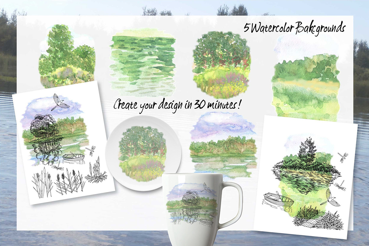 Summer on the Lake. Sketches, an Object Illustration by Nataliapiache (Photo 4 of 7)
