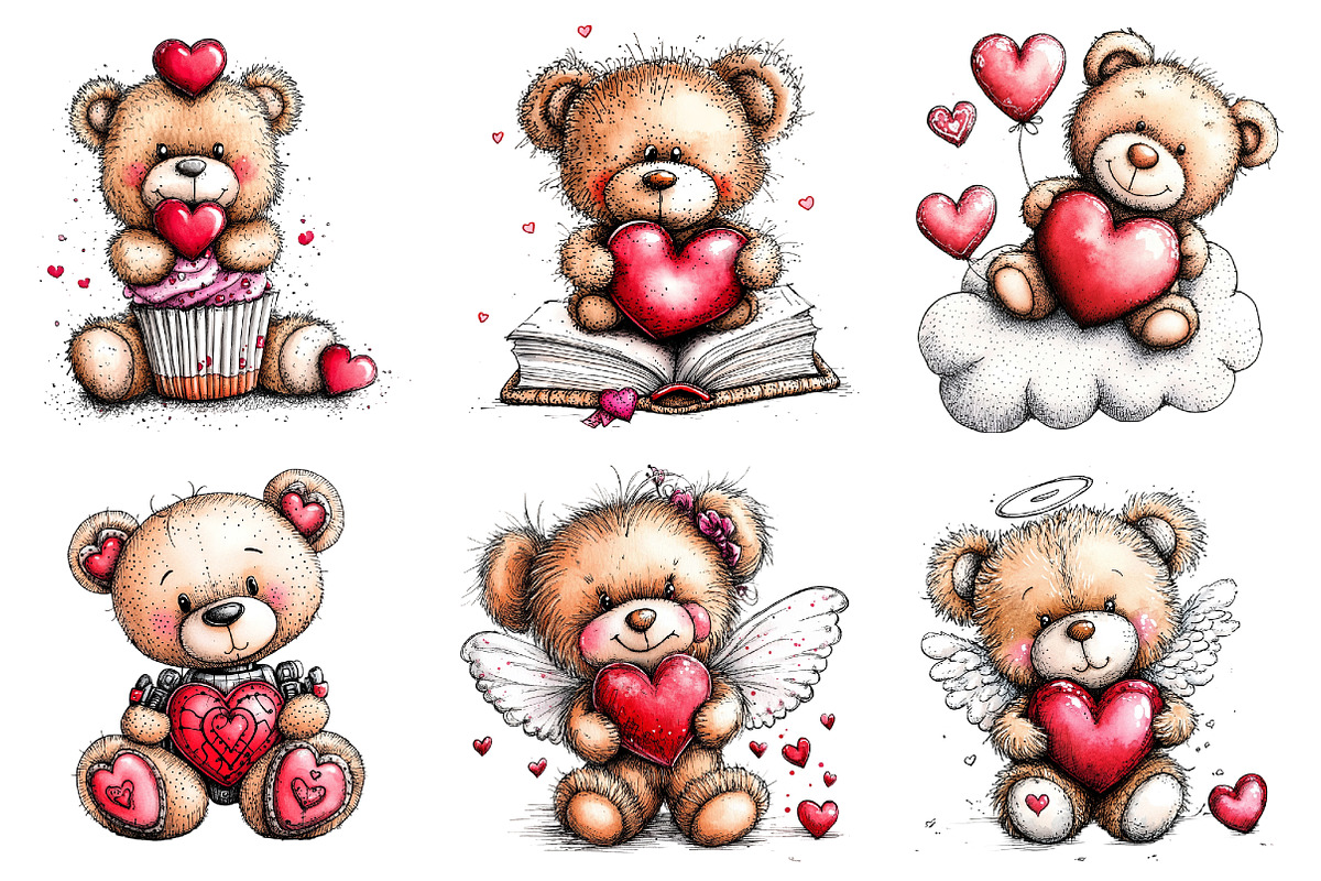 Valentine's Teddy Bear, an Illustration by Design Market (Photo 4 of 5)