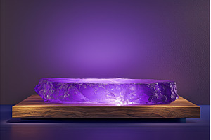 Amethyst crystal podium on wooden, a Background Photo by Rodica Ciorba
