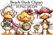 Beach Duck Clipart, an Illustration by Design Market (Thumbnail 1 of 4)