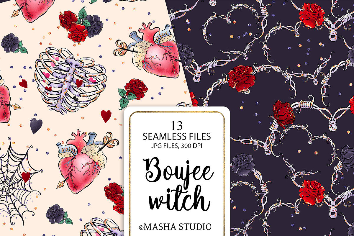 Boujee Witch Seamless Digital Papers, a Graphic by Masha  Studio (Photo 3 of 7)