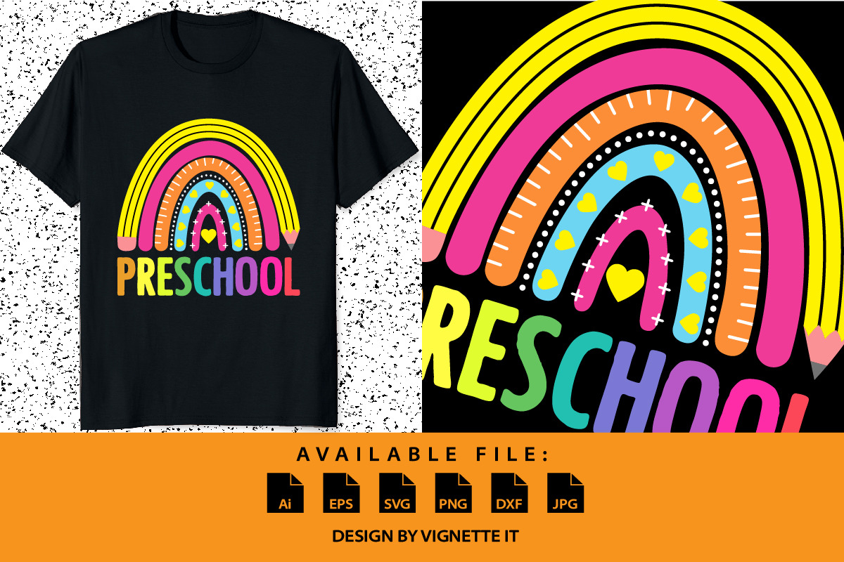 Preschool kindergarten rainbow SVG, an Education Illustration by Vignette.IT (Photo 1 of 3)