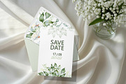 White flowers greenery watercolor, an Illustration by Kate Lanbina (Thumbnail 2 of 16)