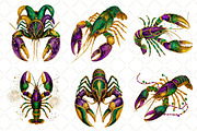 Crawfish Mardi Gras Watercolor, an Illustration by Black Bird Studio (Thumbnail 5 of 6)