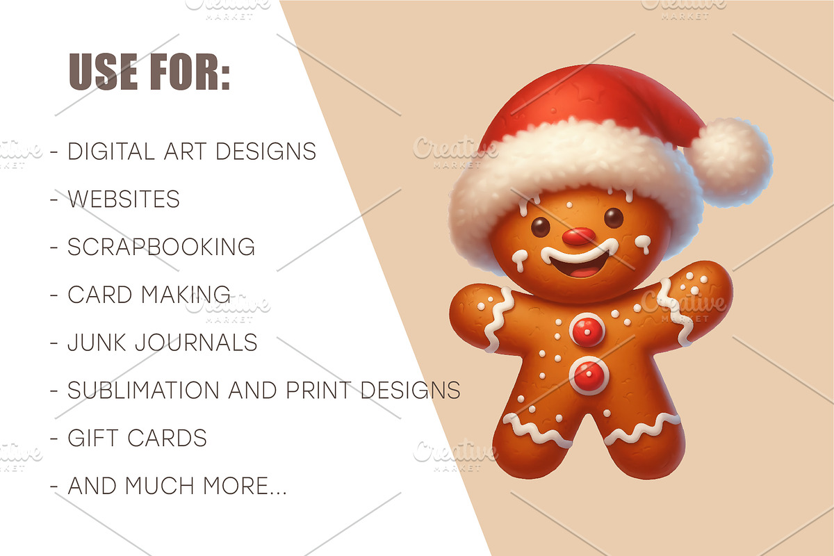 Gingerbread man Cartoon. Clipart,PNG, an Animal Illustration by KENO Mascots (Photo 8 of 8)