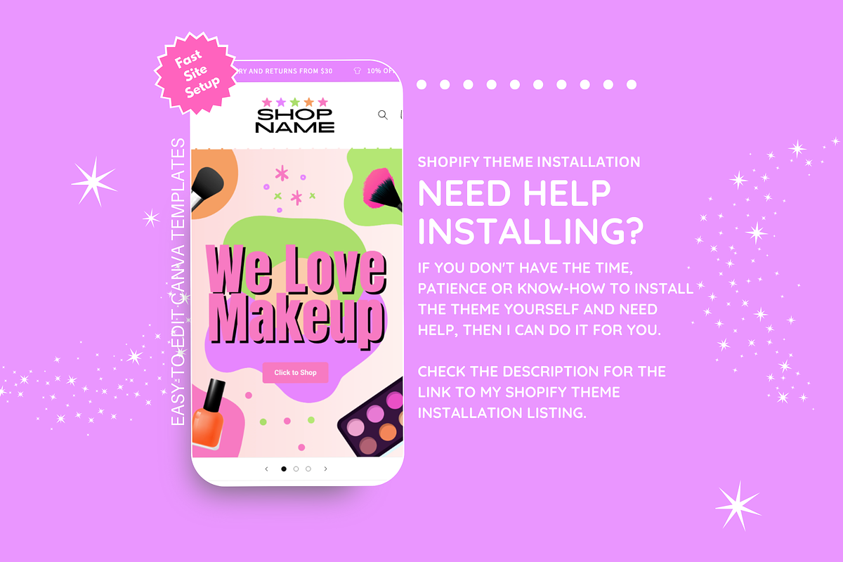 Cute Makeup Shopify Theme, a Shopify Template by SunshineStudioBoutique (Photo 8 of 9)