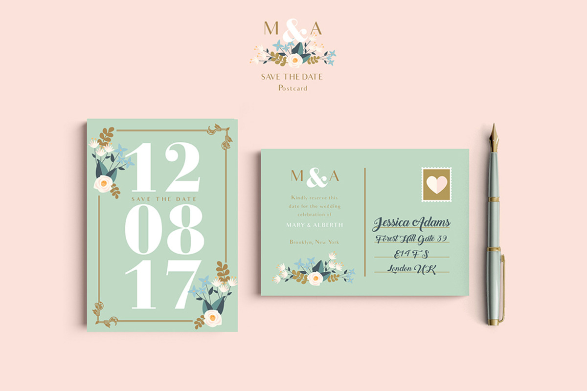 Chic Pear Wedding Set, an Invitation Template by Werlang Paper (Photo 2 of 7)