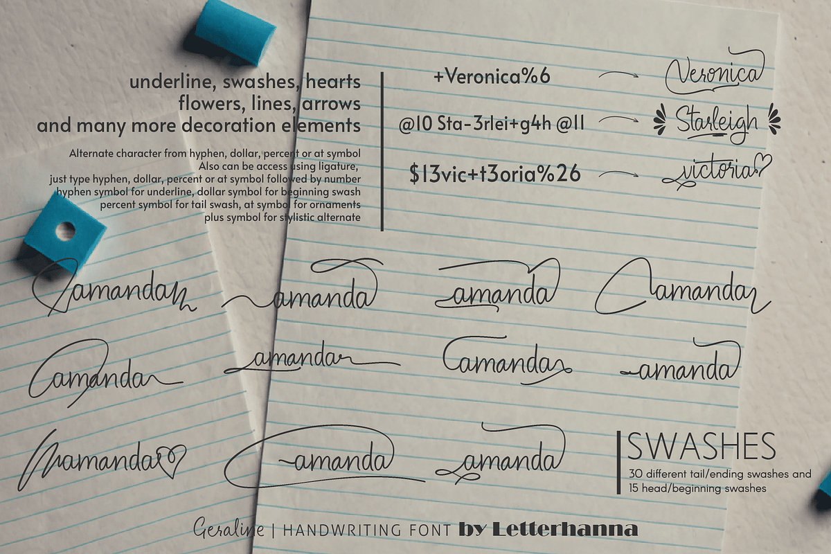 Geraline Font, a Handwritten Font by Letterhanna Studio (Photo 8 of 10)