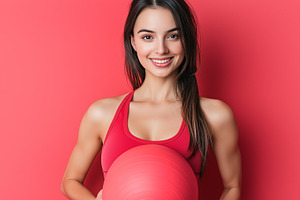 Fit young woman in a red sports, a School & Education Photo by MistyDay