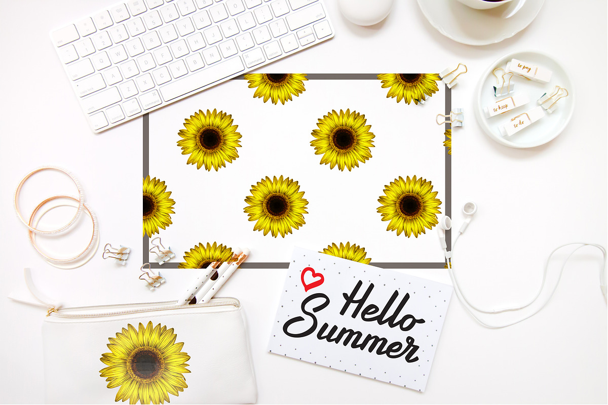 Sunflower - seamless patterns., a Pattern Graphic by ARTVracovska (Photo 2 of 5)