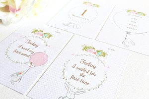 Bunny Baby Milestone and Month cards
