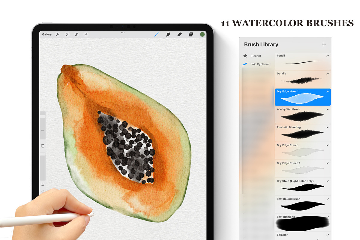 Procreate Real Watercolor Brushes, a Brush Add-On by NaomiArts (Photo 3 of 7)