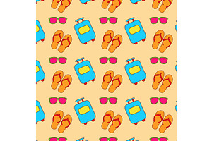 Cartoon travel pattern with, an Object Illustration by okskukuruza
