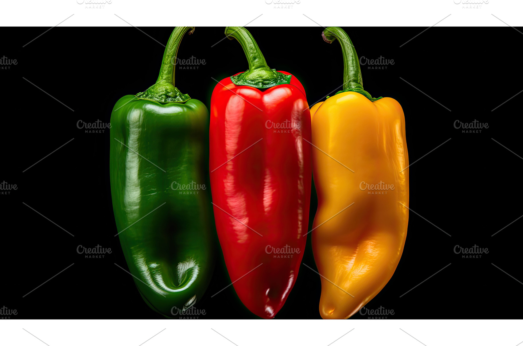 colorful raw pepper isolated ai, a Food & Drink Photo by pikepicture