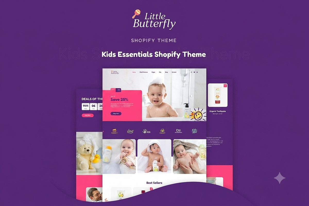 Little Butterfly Kids Shopify Theme, a Shopify Template by ThemesRain (Photo 3 of 3)