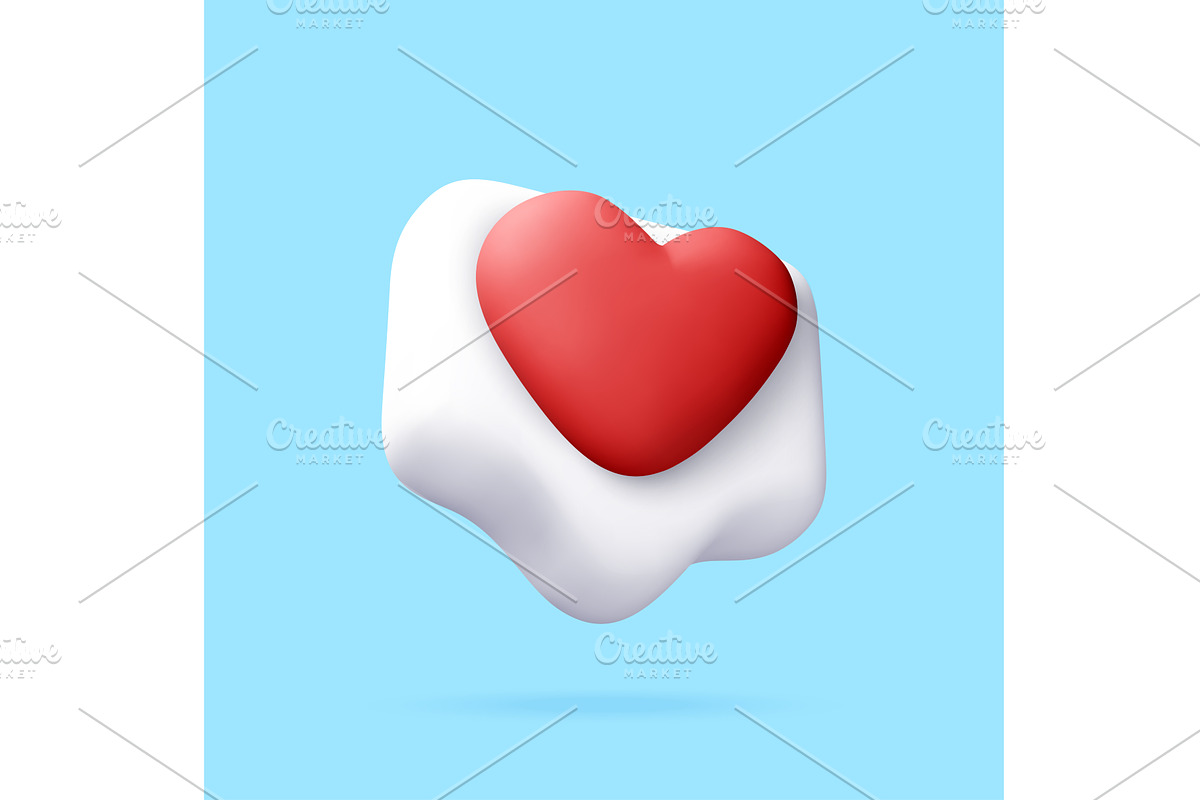 3D render of red heart icon on white, an Object Illustration by Abscent