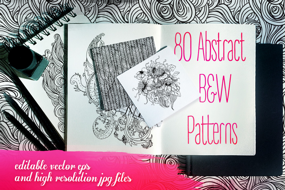 80 B&W Abstract Patterns