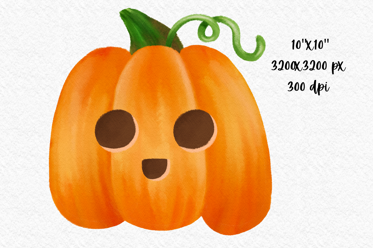 Halloween pumpkin watercolor clipart, an Illustration by AkiraVilla (Photo 5 of 10)