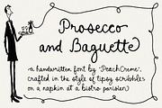 Prosecco and Baguette // Script Font, a Handwritten Font by PeachCreme (Thumbnail 1 of 12)