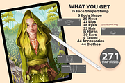 PROCREATE FANTASY WOMEN PORTRAIT, a Brush Add-On by AlexandraArt (Thumbnail 2 of 8)