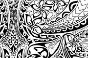 5 black & white Polynesian patterns, a Pattern Graphic by Natsuhisui (Thumbnail 2 of 6)