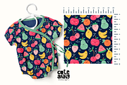 Pattern with funny fruits, a Pattern Graphic by Cuteanny Design (Thumbnail 2 of 4)