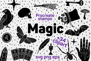 Magic Clipart, Procreate Stamps